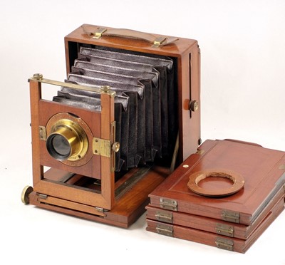Lot 50 - A Good Half Plate Long-Extending Camera, Marked A Franks, Deansgate, Manchester