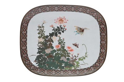 Lot 780 - A JAPANESE CLOISONNÉ DISH.