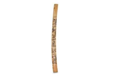 Lot 541 - λ A CHINESE IVORY ENGRAVED BATON, HU.