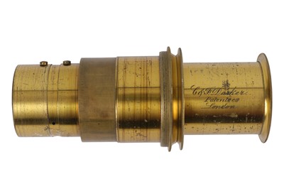 Lot 65 - A C & F DARKER BRASS KALEIDOSCOPE LENS FOR A MAGIC LANTERN