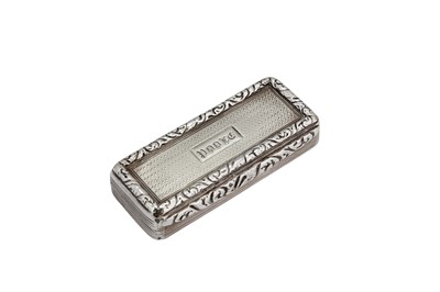 Lot 12 - A George IV sterling silver snuff box, Birmingham 1827 by Edward Smith