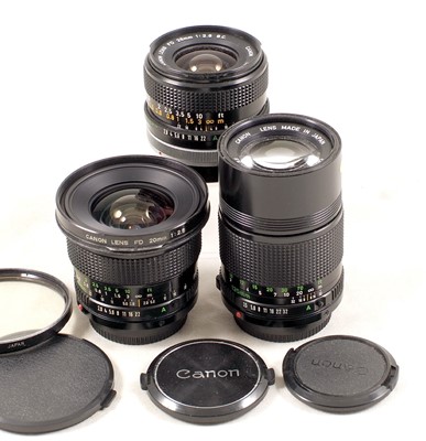 Lot 379 - Canon 20mm f2.8 & Other FD Lenses