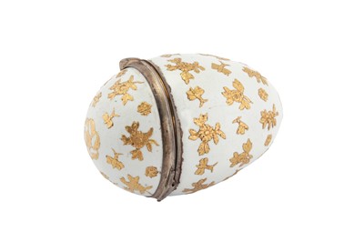 Lot 82 - A mid-18th century German enamel novelty bonbonniere or snuff box, Berlin circa 1740 probably by Fromery, with Louis XV French silver mounts Pairs 1738-44