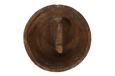 Lot 70 - AN ANCIENT CHINESE PERIOD CARVED WOODEN 'BUFFALO' BOWL