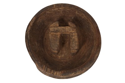Lot 69 - AN ANCIENT CHINESE PERIOD CARVED WOODEN 'BUFFALO' BOWL