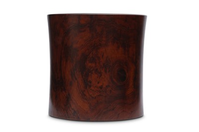 Lot 563 - A LARGE CHINESE WOOD BRUSHPOT, BITONG.