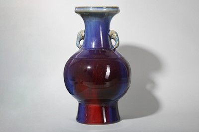 Lot 1 - A CHINESE FLAMBÉ-GLAZED VASE.