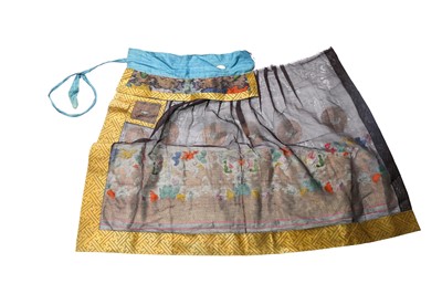 Lot 740 - A CHINESE KESI 'DRAGON' SKIRT.