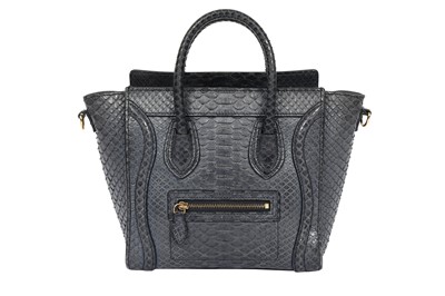 Lot 84 - Celine Blue Python Nano Luggage Bag