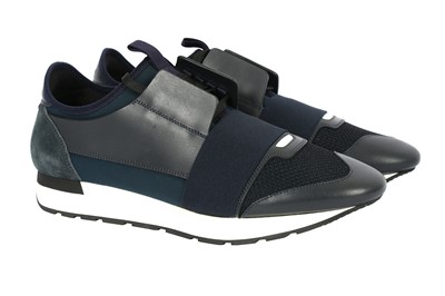 Lot 111 - Balenciaga Night Blue Race Run Trainers - Size 42