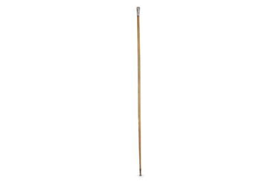 Lot 351 - λ A CHINESE RHINOCEROS HORN WALKING STICK.