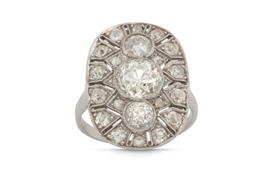 Lot 1201 - A diamond plaque ring, circa 1915