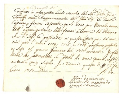 Lot 420 - UNUSUAL MANUSCRIPT SLIP