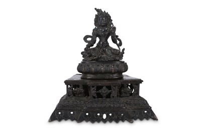 Lot 510 - A TIBETAN BRONZE FIGURE OF TARA.