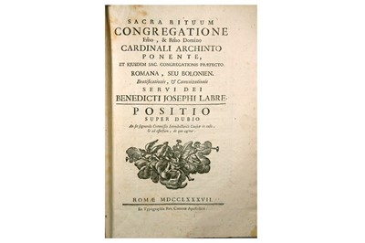 Lot 1005 - Catholic Church.- Labre (Benedect Joseph)