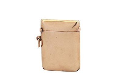 Lot 27 - A Victorian 9 carat gold vesta case, Chester 1898 by William Neale
