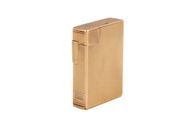 Lot 29 - A George VI Art Deco 9 carat gold lighter, London 1949 by S. J. Rose