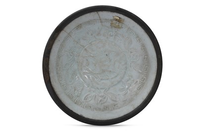 Lot 673 - A CHINESE YINGQING 'TWIN FISH' SAUCER.