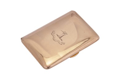 Lot 36 - A George V 9 carat Rose Gold cigarette case, London circa 1910 by Heasman & Co