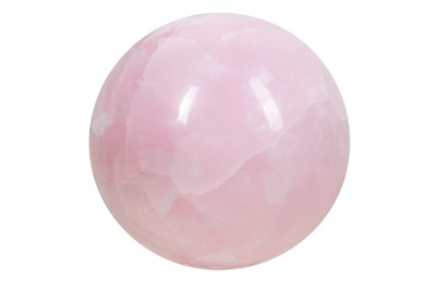 Lot 294 - A LARGE SOLID ROSE QUARTZ SPECIMEN SPHERE
