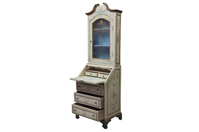 Lot 149 - AN EARLY 20TH CENTURY FRENCH PAINTED SECRETAIRE BOOKCASE BOOKCASE PERFUMERY CABINET