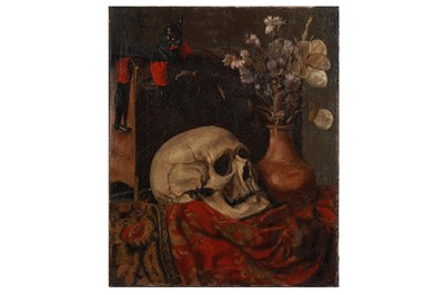 Lot 160 - EARLY-MID 19TH CENTURY CONTINENTAL SCHOOL: A MOMENTO MORI STILL LIFE