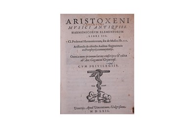 Lot 360 - Music.- Aristoxenus