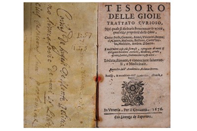 Lot 336 - Gemmology. - Academico Ardente Etereo [Arnobio, Cleandro, pseud.:]