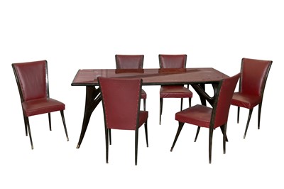 Lot 146 - UNKNOWN- Italy: a rectangular ebonised wood dining table
