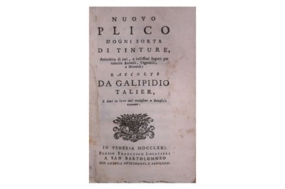 Lot 328 - Dye.- Tallieri (Galipido)