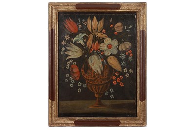 Lot 161 - ITALIAN SCHOOL (19TH CENTURY): A PAIR OF STILL LIFE OF TULIPS