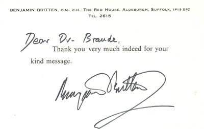 Lot 274 - Britten (Benjamin)