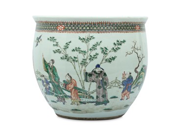 Lot 438 - A LARGE CHINESE FAMILLE VERTE FISHBOWL.