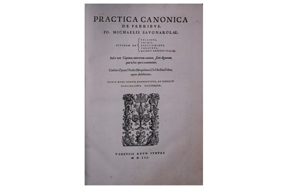 Lot 331 - Fevers.- Savonarola (Giovanni Michele)