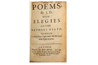 Lot 395 - Donne (John) Poems, by J.D. with Elegies on the Author's Death.