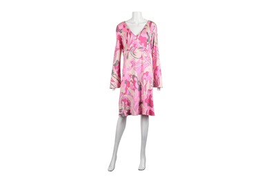 Lot 361 - EMILIO PUCCI PINK PRINT DRESS - SIZE 44