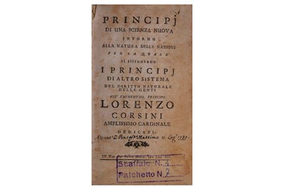 Lot 23 - Vico (Giambattista)  Principj di una scienza nuova