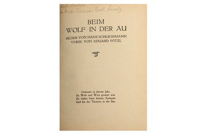 Lot 1052 - Schliessmann (Hans, ill.?) & [Pötzl (Eduard)] Beim Wolf In Der Au