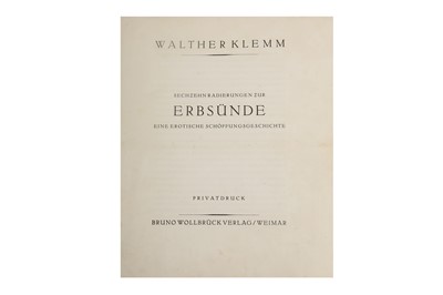 Lot 1046 - Klemm (Walther) Sechzehn radierungen zur Erbsünde