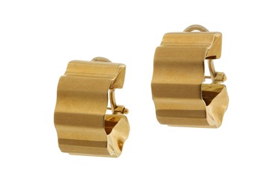 Lot 1308 - A pair of hoop earclips