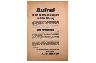 Lot 419 - World War Two.- Soviet Order for the Surrender of German Troops