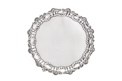 Lot 293 - A George II sterling silver waiter, London 1758 by Ebenezer Coker