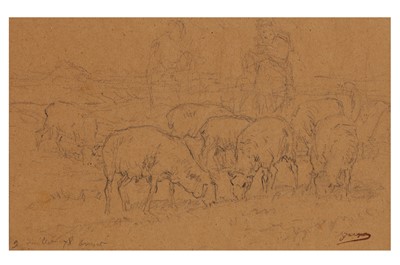 Lot 808 - CHARLES-EMILE JACQUE (FRENCH 1813 - 1894)