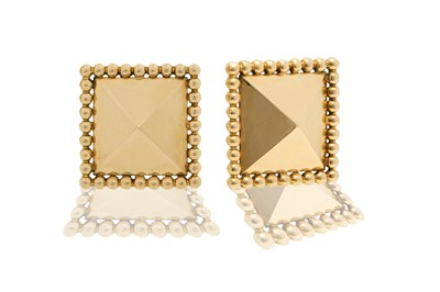 Lot 1309 - Mellerio | A pair of earclips, mid 20th century