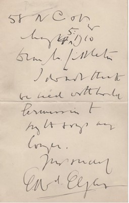 Lot 1610 - Elgar (Edward)