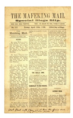 Lot 380 - South Africa.- Mafeking Special Siege Slip