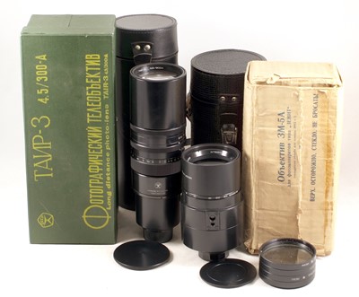 Lot 375 - A Soviet 300mm Tair-3 & a 3M-5A 500mm Mirror Lens.