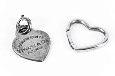 Lot 44 - A TIFFANY AND CO HEART SHAPED PENDANT 'PLEASE RETURN TO TIFFANY & CO NEW YORK'
