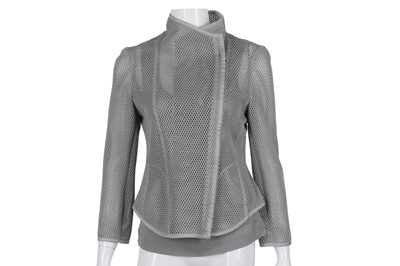 Lot 630 - Akris Punto Grey Jacket and Vest Set -  Size 10