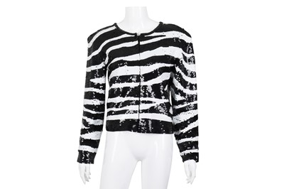 Lot 684 - Adrienne Vittadini Monochrome Sequin Jacket - Size S